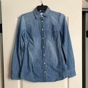 J. Crew Factory Light Blue Denim Button-Down Shirt